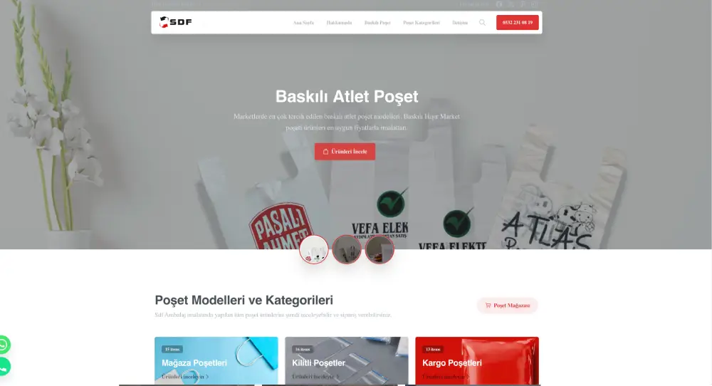 SDF Ambalaj web sitesi projesi