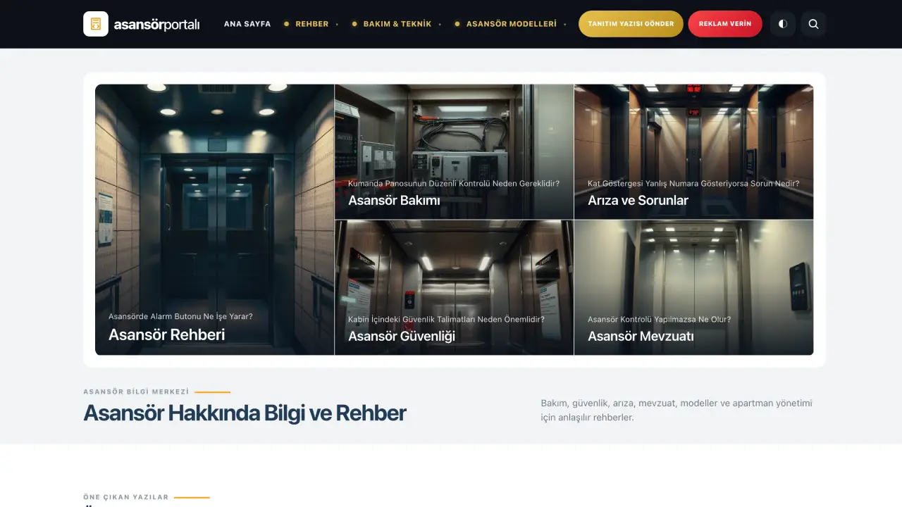 asansorportali.com tanıtım yazısı yayın sitesi