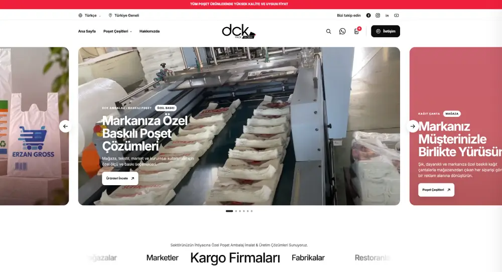 Dck Ambalaj web sitesi projesi