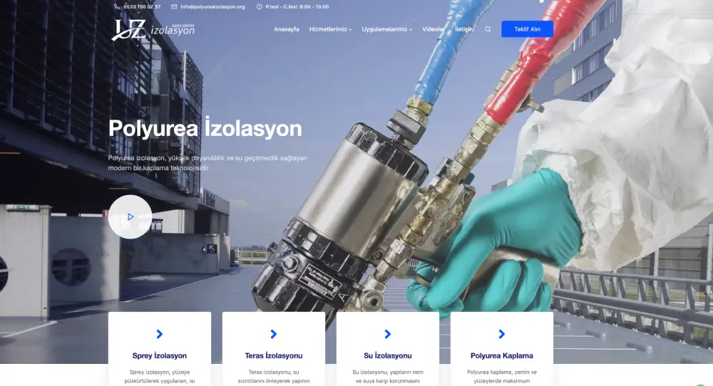 Uz İzolasyon web sitesi projesi