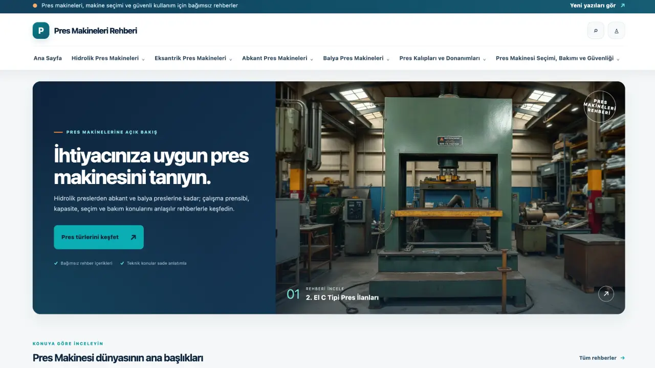 presmakineleri.com tanıtım yazısı yayın sitesi