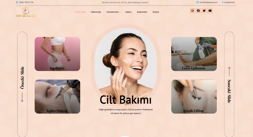 Sultangazi Güzellik Merkezi web sitesi projesi